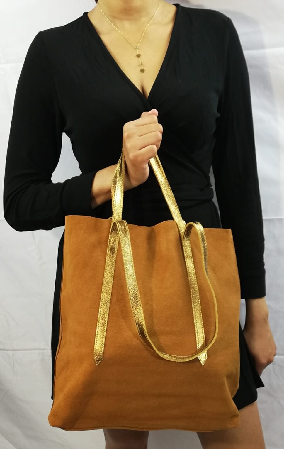 Sac cabas paillette en daim 100 Cuir Italien LOVAPI