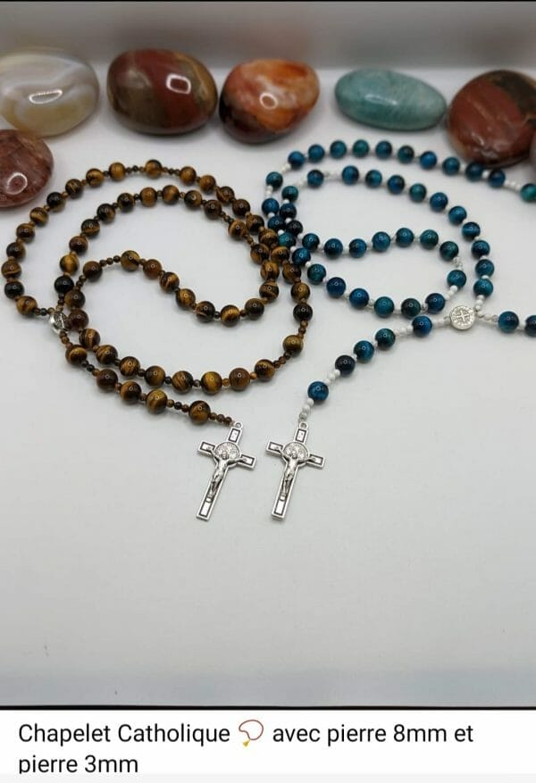 chapelet catholique en pierre naturelle