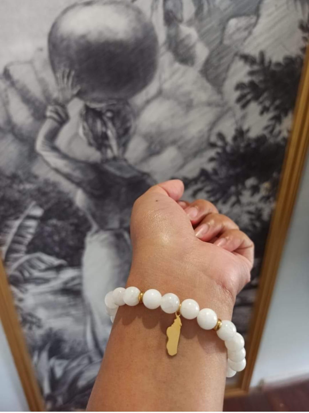 Bracelet pierre de soleil (perles facettées 3-4mm)