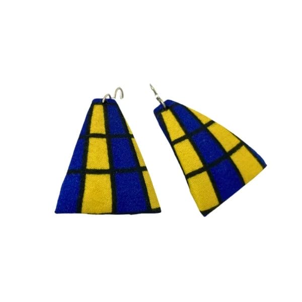 Collier en Corde avec Tissu Africain et Boucles d'Oreilles Assorties
