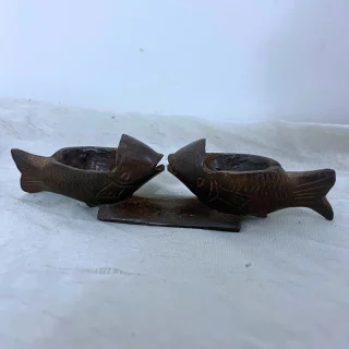 Salière-Poivrière en Bois – Duo de Poissons