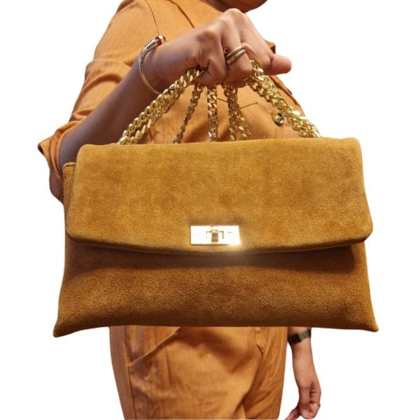 Sac en daim naturel camel