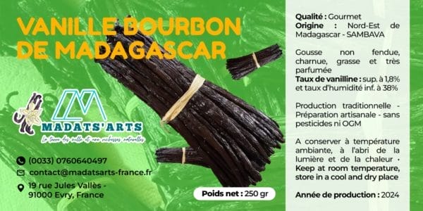 250gr de gousses de Vanille bourbon de Madagascar 16-18cm Gourmet/Premium/Collection VAVASAHA – Image 9