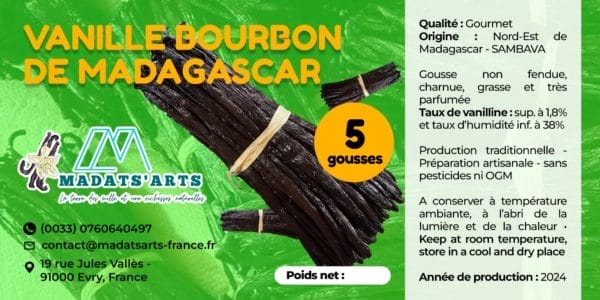 5 gousses de Vanille bourbon de Madagascar 16-18cm Gourmet/Premium/Collection VAVASAHA – Image 3